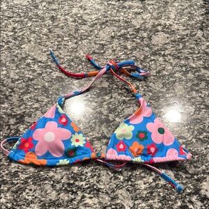 Floral Triangle Bikini Top